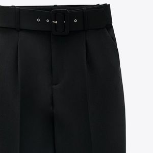 Zara Pants with Fabric-Covered Belt